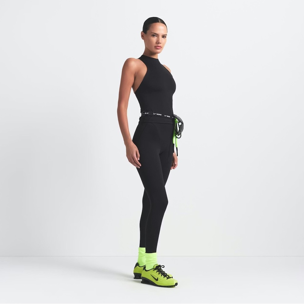🖤✨NWT NIKE-SKIMS Matte Mock Neck Racer Tank Obsidian Black Size Large🖤